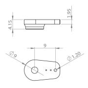 Servohorn Metall - Länge 15,5 mm - DS6125/M/H, HBL6625/M, DS75K/N, HV75K/N, HV6130/H