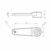 Servohorn einseitig Metall M3L30 - HBL8X0, HBL380