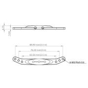 Metal double offset horn Pack M3, L 2.5/3/3.5 in for...