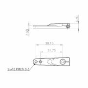 Servohorn einseitig Metall M3 - L 1.25/1.5 in - for HV9767, 9780, 737, 747/R