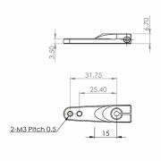 Servohorn einseitig Metall M3 - L 1/1.5 in - for HV9767, 9780, 737, 747/R