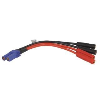 Power supply Y-connection cable for iSDT SP3060 - EC5 female to 2 pair 4mm banana female - 15cm
