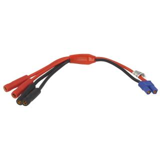 Power supply Y-connection cable for iSDT SP2417/SP2425 - EC3 female to 2 pair 4mm banana female - 15cm
